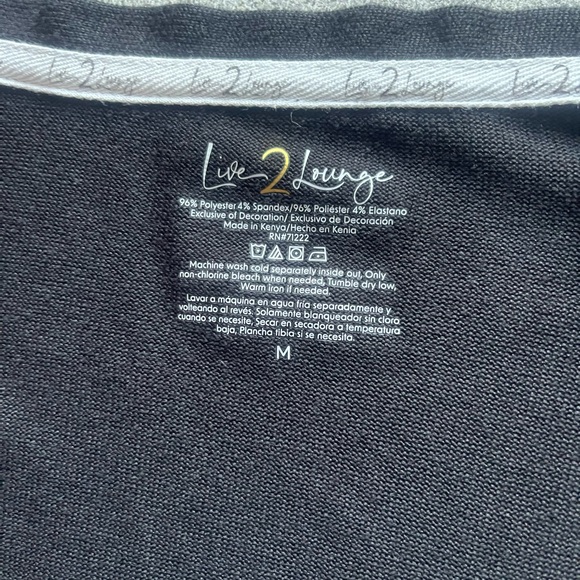 Live 2 Lounge Black Open Cardigan Top Size Medium - Picture 4 of 8
